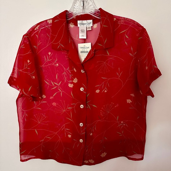 NWT Coldwater Creek 2-piece red silk dress ensemble - Picture 5 of 10